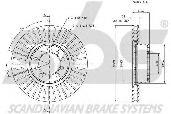 Тормозной диск EURODEAL AUTOPARTS 555