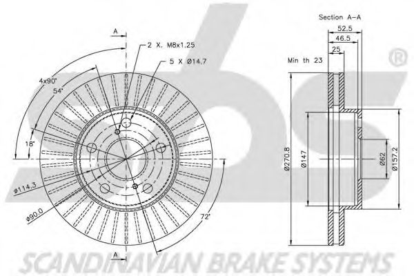 Тормозной диск EURODEAL AUTOPARTS 461