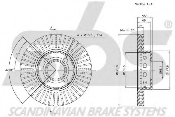 Тормозной диск EURODEAL AUTOPARTS 807