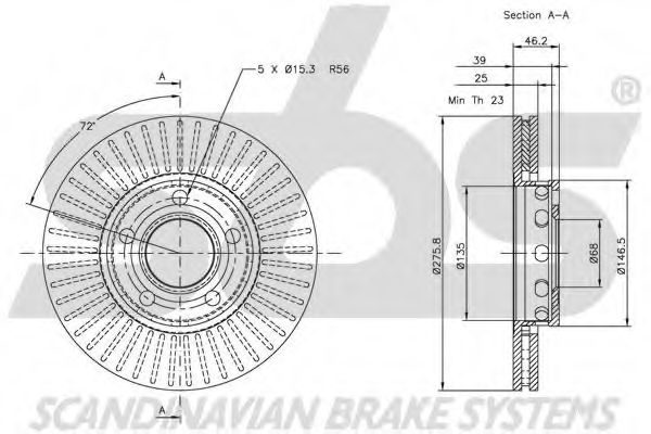 Тормозной диск EURODEAL AUTOPARTS 724