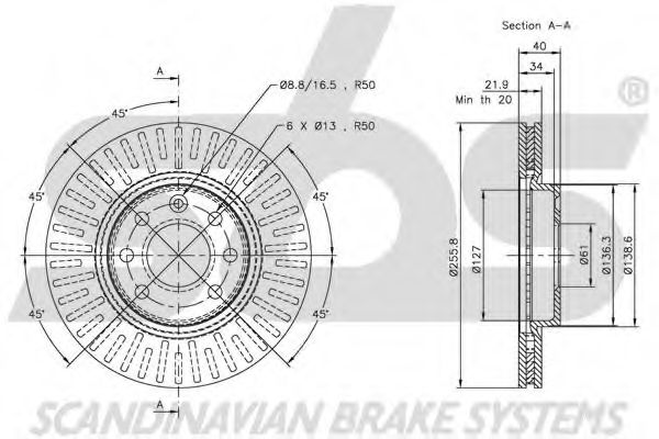 Тормозной диск EURODEAL AUTOPARTS 737