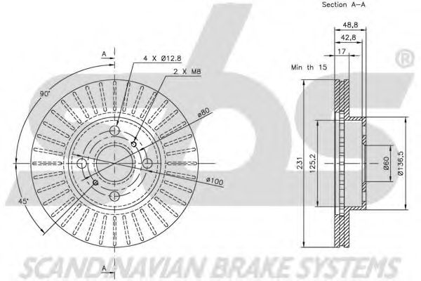 Тормозной диск LUCAS ELECTRICAL DF4315
