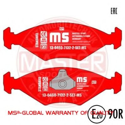 Комплект тормозных колодок, дисковый тормоз MASTER-SPORT 13046071322-SET-MS