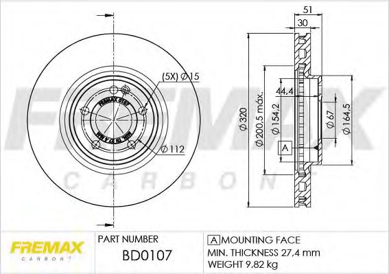 Тормозной диск FREMAX BD-0107