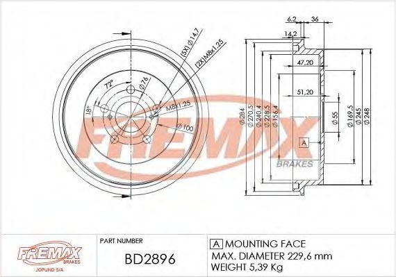 Тормозной барабан FREMAX BD-2896