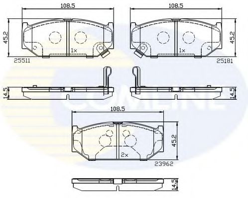 Комплект тормозных колодок, дисковый тормоз COMLINE CBP32245