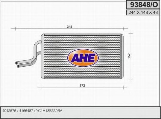 Теплообменник, отопление салона AHE 93848/O