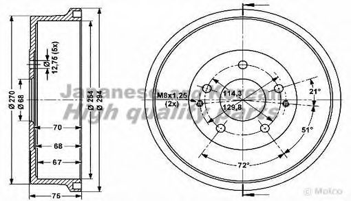 Тормозной барабан ASHUKI 1020-6101