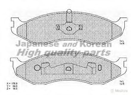 Комплект тормозных колодок, дисковый тормоз ASHUKI 1080-7030