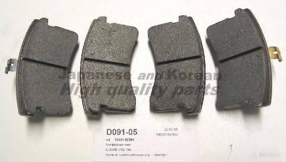 Комплект тормозных колодок, дисковый тормоз ASHUKI D091-05