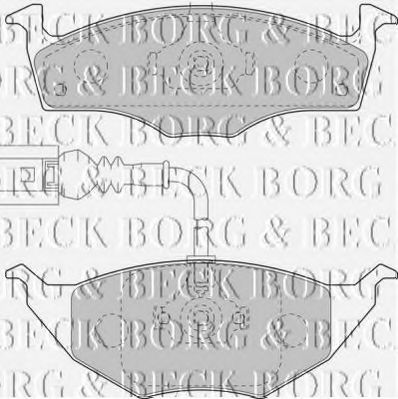 Комплект тормозных колодок, дисковый тормоз BORG & BECK BBP2129