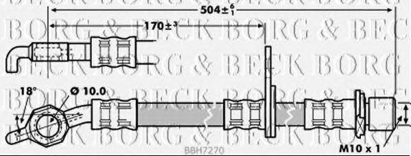 Тормозной шланг BORG & BECK BBH7270