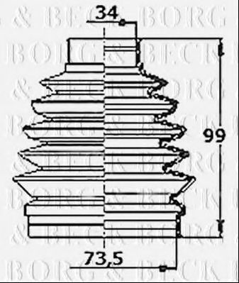 Пыльник, приводной вал BORG & BECK BCB6143