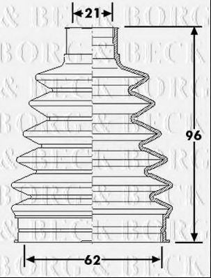 Пыльник, приводной вал BORG & BECK BCB6225