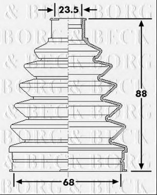 Пыльник, приводной вал BORG & BECK BCB6270