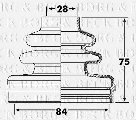 Пыльник, приводной вал BORG & BECK BCB6296