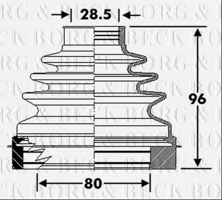 Пыльник, приводной вал BORG & BECK BCB6297
