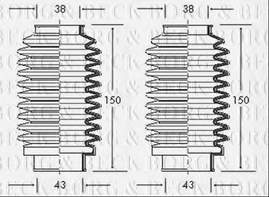 Пыльник, рулевое управление BORG & BECK BSG3000