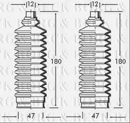 Пыльник, рулевое управление BORG & BECK BSG3001