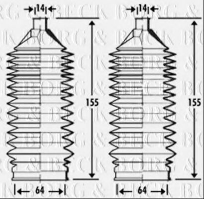 Пыльник, рулевое управление BORG & BECK BSG3284