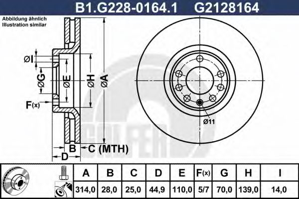 Тормозной диск GALFER B1.G228-0164.1