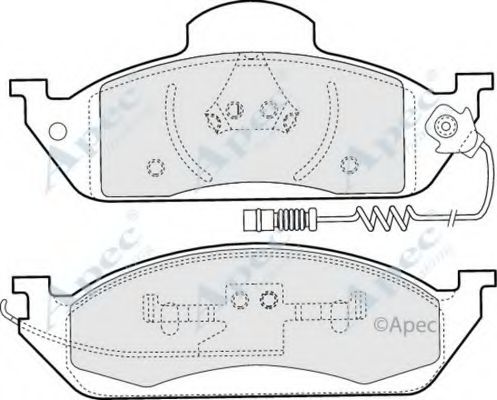 Комплект тормозных колодок, дисковый тормоз APEC braking PAD1102