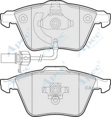 Комплект тормозных колодок, дисковый тормоз APEC braking PAD1355