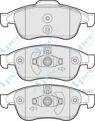 Комплект тормозных колодок, дисковый тормоз APEC braking PAD1669