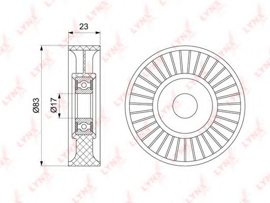 Натяжной ролик, поликлиновой  ремень LYNXauto PB-5219