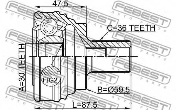 Шарнир, приводной вал FEBEST 2310032
