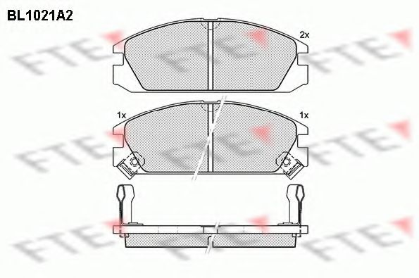 Комплект тормозных колодок, дисковый тормоз FTE BL1021A2