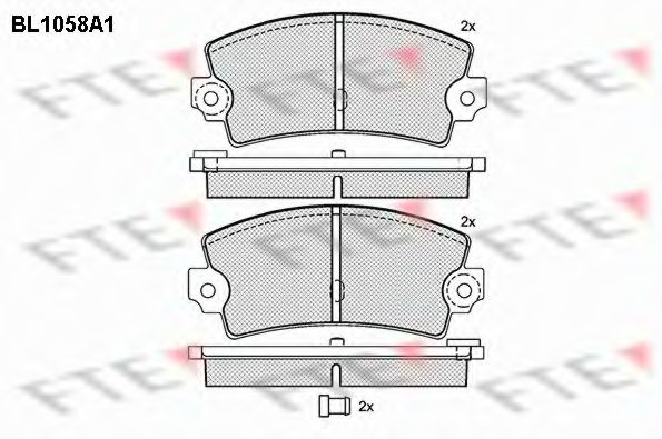 Комплект тормозных колодок, дисковый тормоз FTE BL1058A1