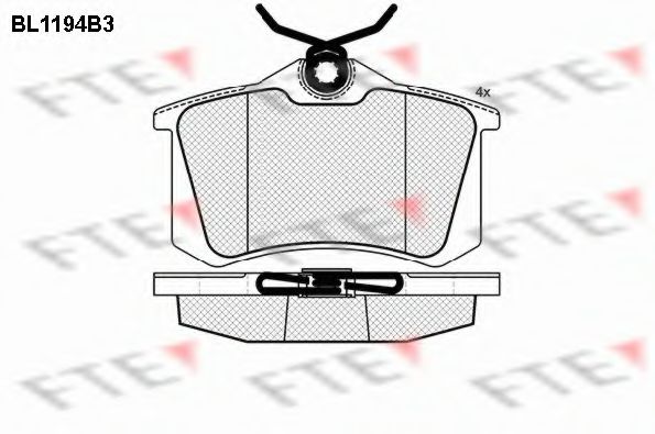 Комплект тормозных колодок, дисковый тормоз FTE BL1194B3