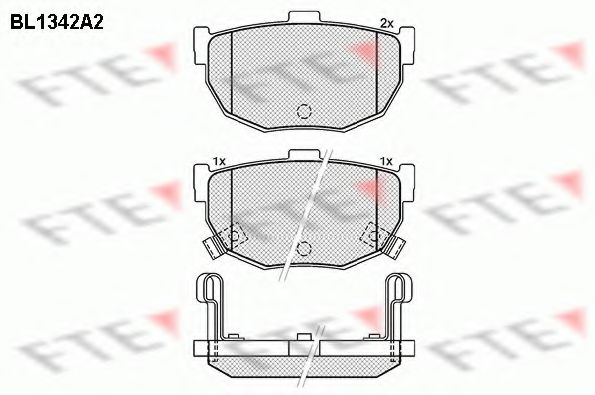 Комплект тормозных колодок, дисковый тормоз FTE BL1342A2