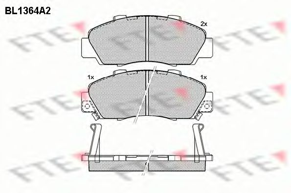 Комплект тормозных колодок, дисковый тормоз FTE BL1364A2