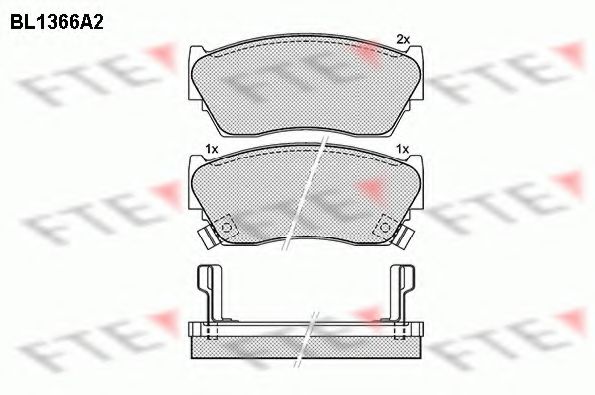 Комплект тормозных колодок, дисковый тормоз FTE BL1366A2