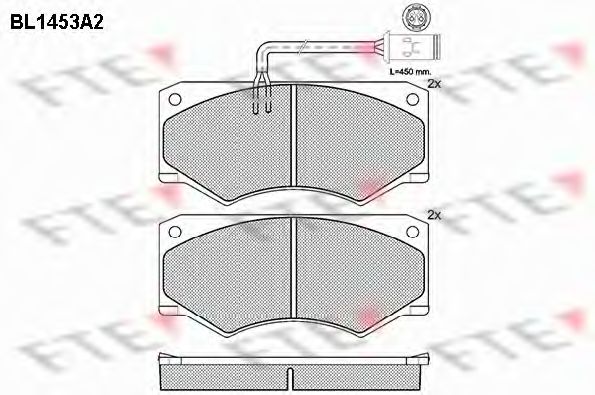 Комплект тормозных колодок, дисковый тормоз FTE BL1453A2