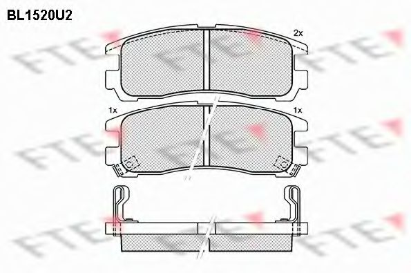 Комплект тормозных колодок, дисковый тормоз FTE BL1520U2
