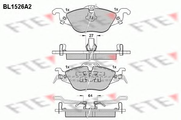 Комплект тормозных колодок, дисковый тормоз FTE BL1526A2