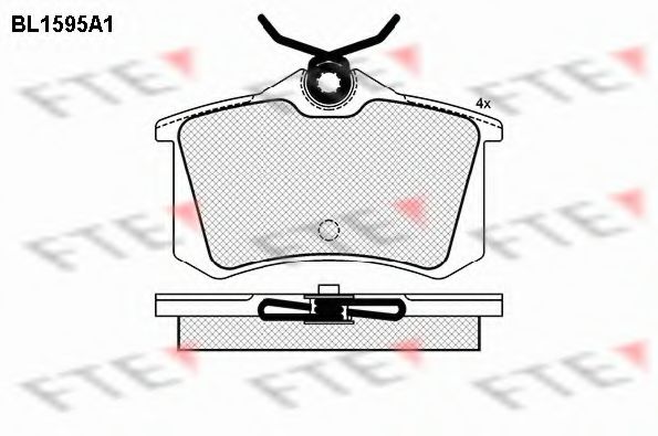 Комплект тормозных колодок, дисковый тормоз FTE BL1595A1