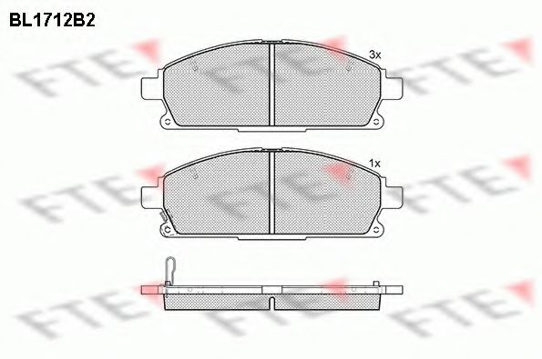 Комплект тормозных колодок, дисковый тормоз FTE BL1712B2