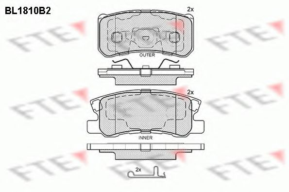 Комплект тормозных колодок, дисковый тормоз FTE BL1810B2
