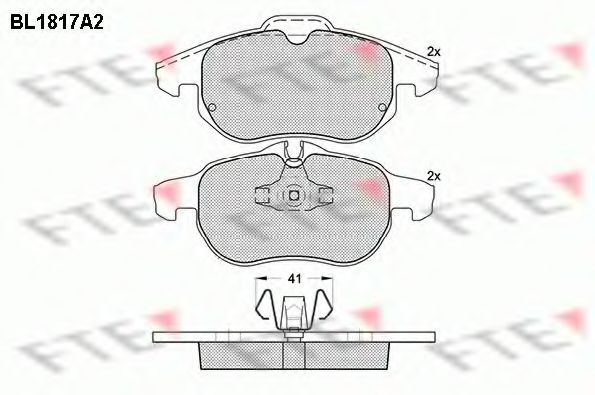 Комплект тормозных колодок, дисковый тормоз FTE BL1817A2