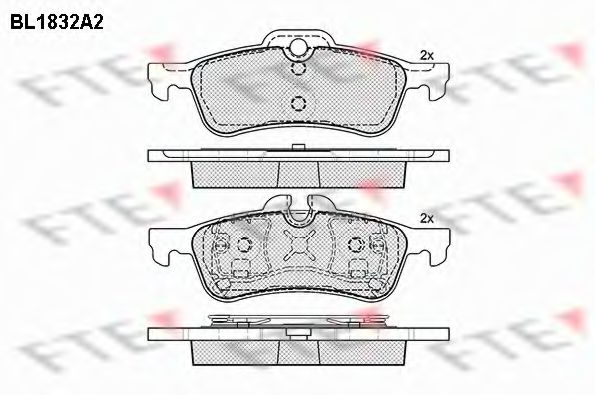 Комплект тормозных колодок, дисковый тормоз FTE BL1832A2