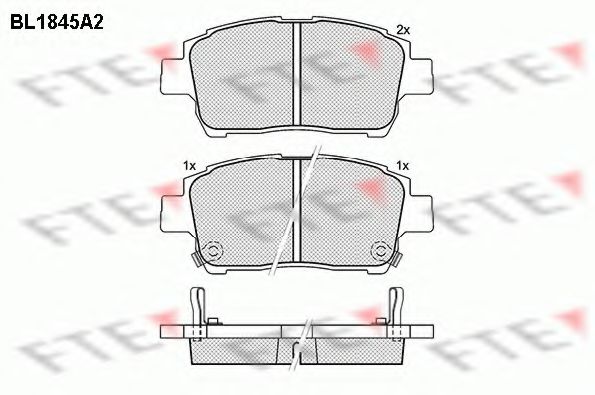 Комплект тормозных колодок, дисковый тормоз FTE BL1845A2