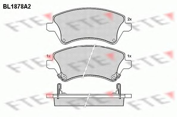 Комплект тормозных колодок, дисковый тормоз FTE BL1878A2