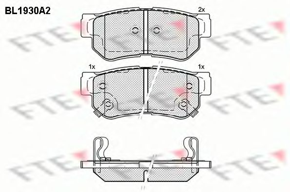 Комплект тормозных колодок, дисковый тормоз FTE BL1930A2