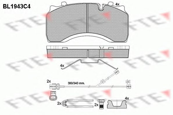 Комплект тормозных колодок, дисковый тормоз FTE 29142