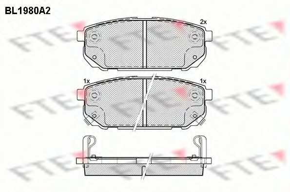 Комплект тормозных колодок, дисковый тормоз FTE BL1980A2