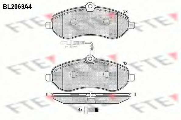 Комплект тормозных колодок, дисковый тормоз FTE BL2063A4